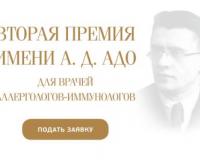 Стартовал прием заявок от соискателей на Вторую ежегодную премию имени Андрея Дмитриевича Адо